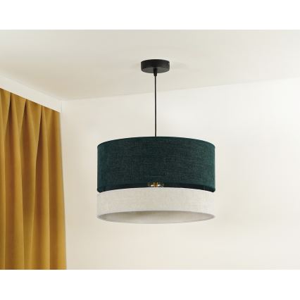Duolla - Κρεμαστό φωτιστικό οροφής DOUBLE 1xE27/15W/230V διάμετρος 40 cm πράσινο/γκρι
