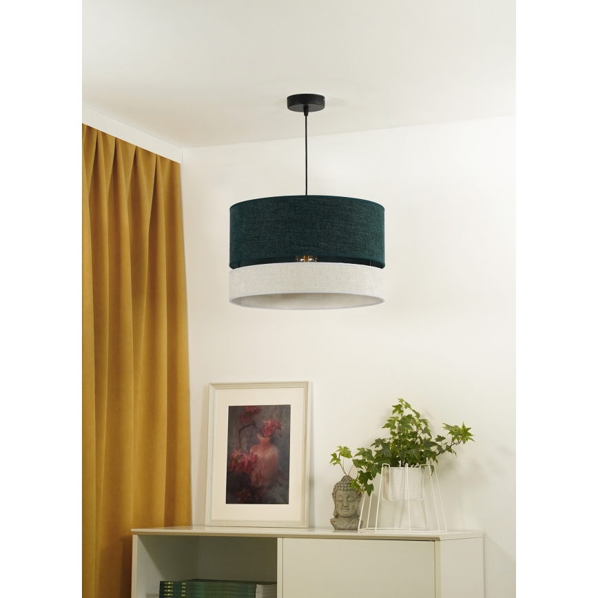 Duolla - Κρεμαστό φωτιστικό οροφής DOUBLE 1xE27/15W/230V διάμετρος 40 cm πράσινο/γκρι