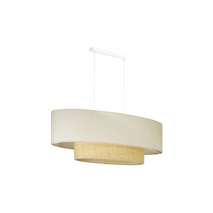Duolla - Κρεμαστό φωτιστικό οροφής DOUBLE OVAL NATURE 2xE27/15W/230V κρεμ/μπεζ