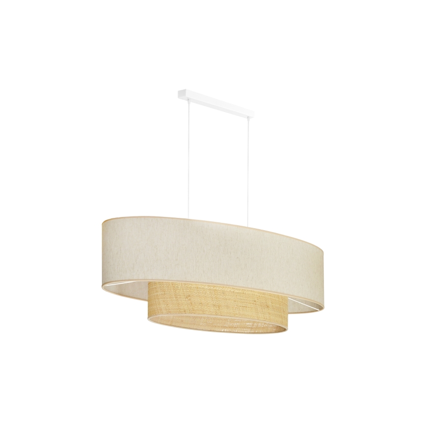 Duolla - Κρεμαστό φωτιστικό οροφής DOUBLE OVAL NATURE 2xE27/15W/230V κρεμ/μπεζ