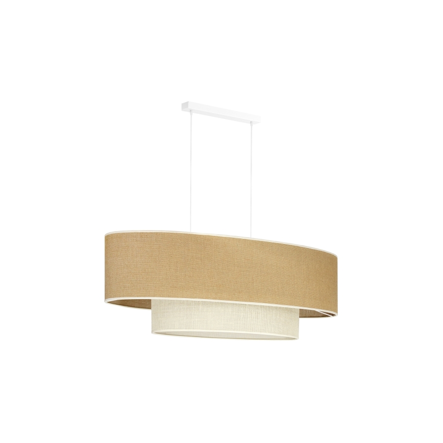 Duolla - Κρεμαστό φωτιστικό οροφής DOUBLE OVAL YUTE 2xE27/15W/230V καφέ/κρεμ