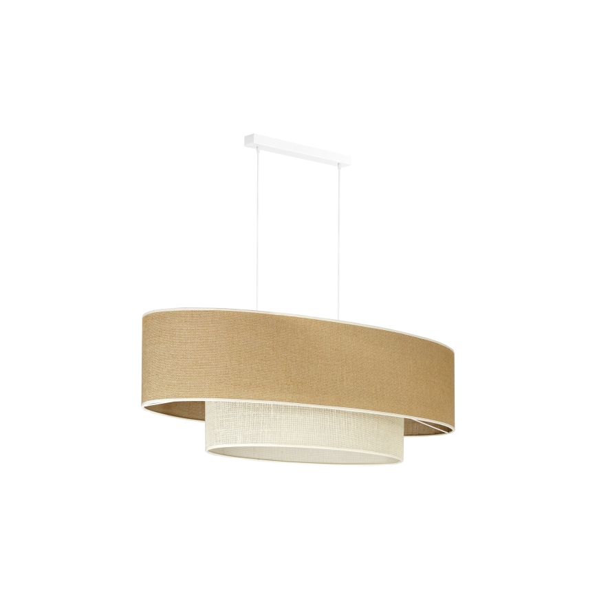 Duolla - Κρεμαστό φωτιστικό οροφής DOUBLE OVAL YUTE 2xE27/15W/230V καφέ/κρεμ