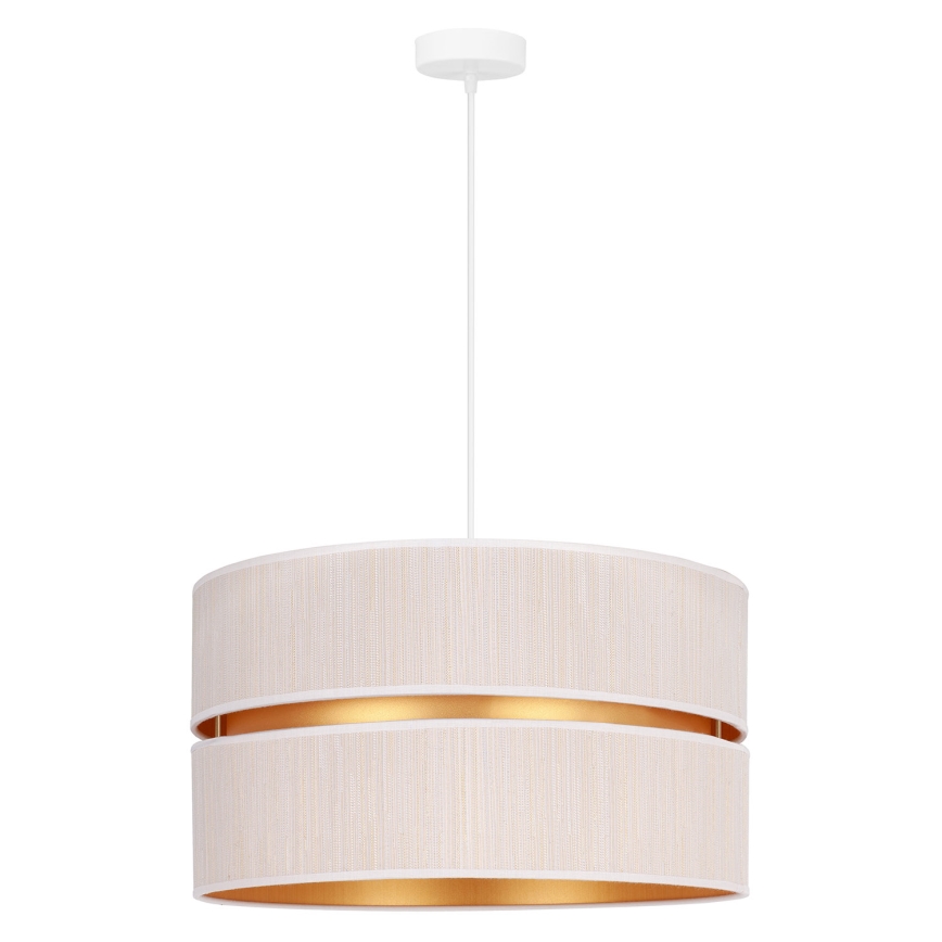 Duolla - Κρεμαστό φωτιστικό οροφής DUO 1xE27/15W/230V διάμετρος 40 cm κρεμ/χρυσό
