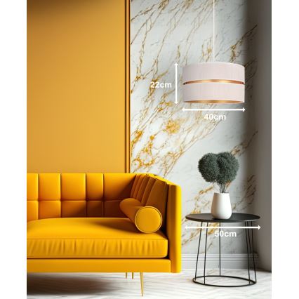 Duolla - Κρεμαστό φωτιστικό οροφής DUO 1xE27/15W/230V διάμετρος 40 cm κρεμ/χρυσό