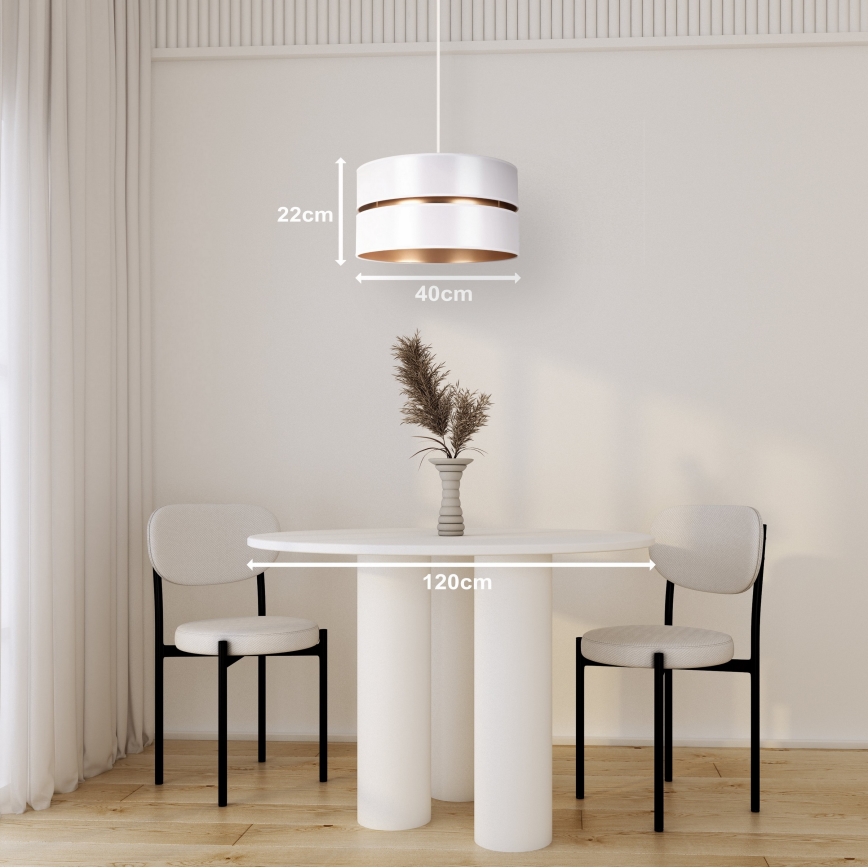 Duolla - Κρεμαστό φωτιστικό οροφής DUO 1xE27/15W/230V διάμετρος 40 cm λευκό/χρυσό