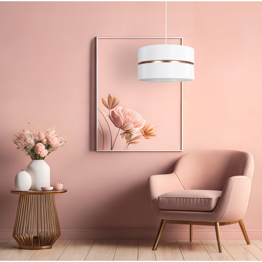 Duolla - Κρεμαστό φωτιστικό οροφής DUO 1xE27/15W/230V διάμετρος 40 cm λευκό/χρυσό