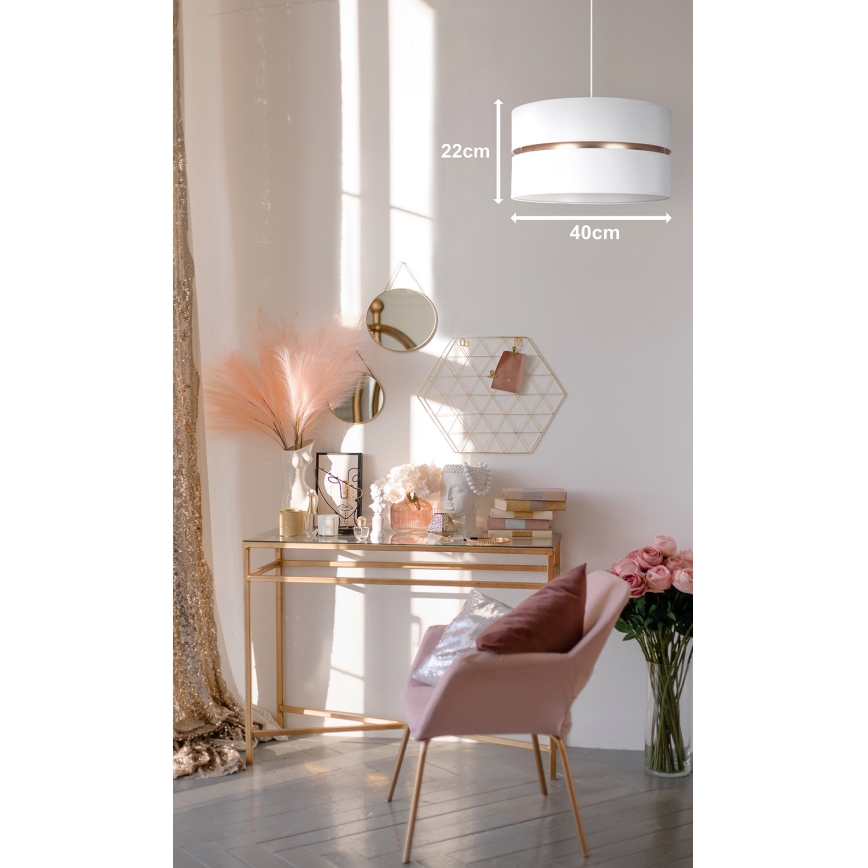Duolla - Κρεμαστό φωτιστικό οροφής DUO 1xE27/15W/230V διάμετρος 40 cm λευκό/χρυσό