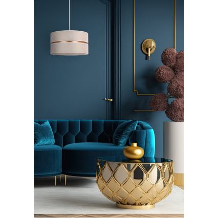 Duolla - Κρεμαστό φωτιστικό οροφής DUO 1xE27/15W/230V διάμετρος 40 cm λευκό/χρυσό