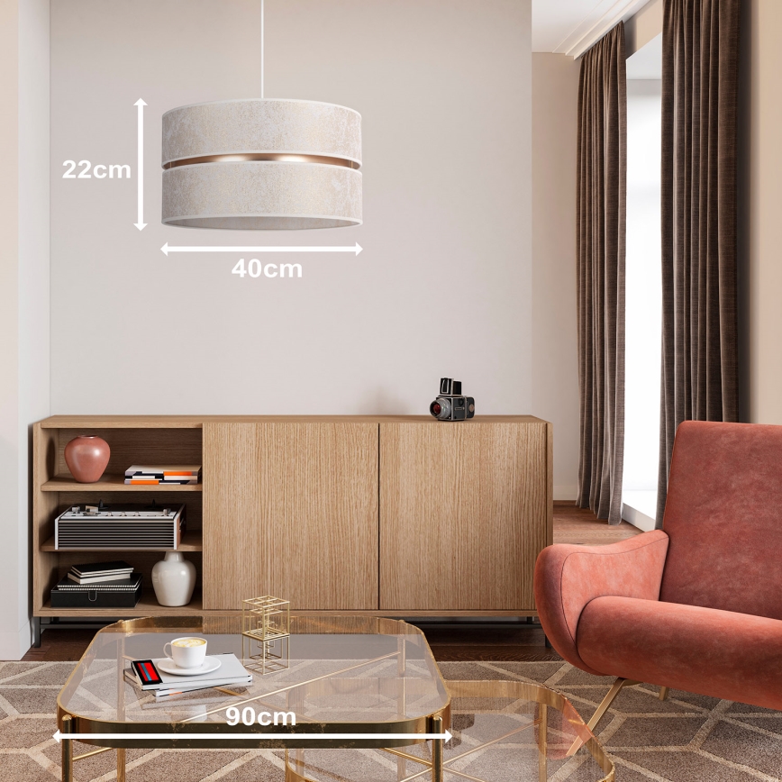 Duolla - Κρεμαστό φωτιστικό οροφής DUO 1xE27/15W/230V διάμετρος 40 cm λευκό/χρυσό