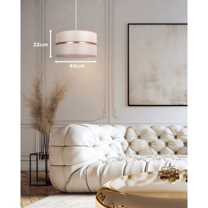 Duolla - Κρεμαστό φωτιστικό οροφής DUO 1xE27/15W/230V διάμετρος 40 cm μπεζ/χρυσό
