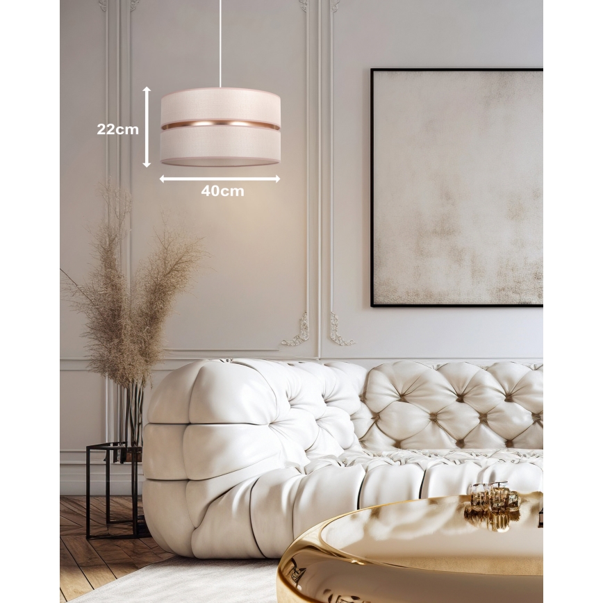 Duolla - Κρεμαστό φωτιστικό οροφής DUO 1xE27/15W/230V διάμετρος 40 cm μπεζ/χρυσό