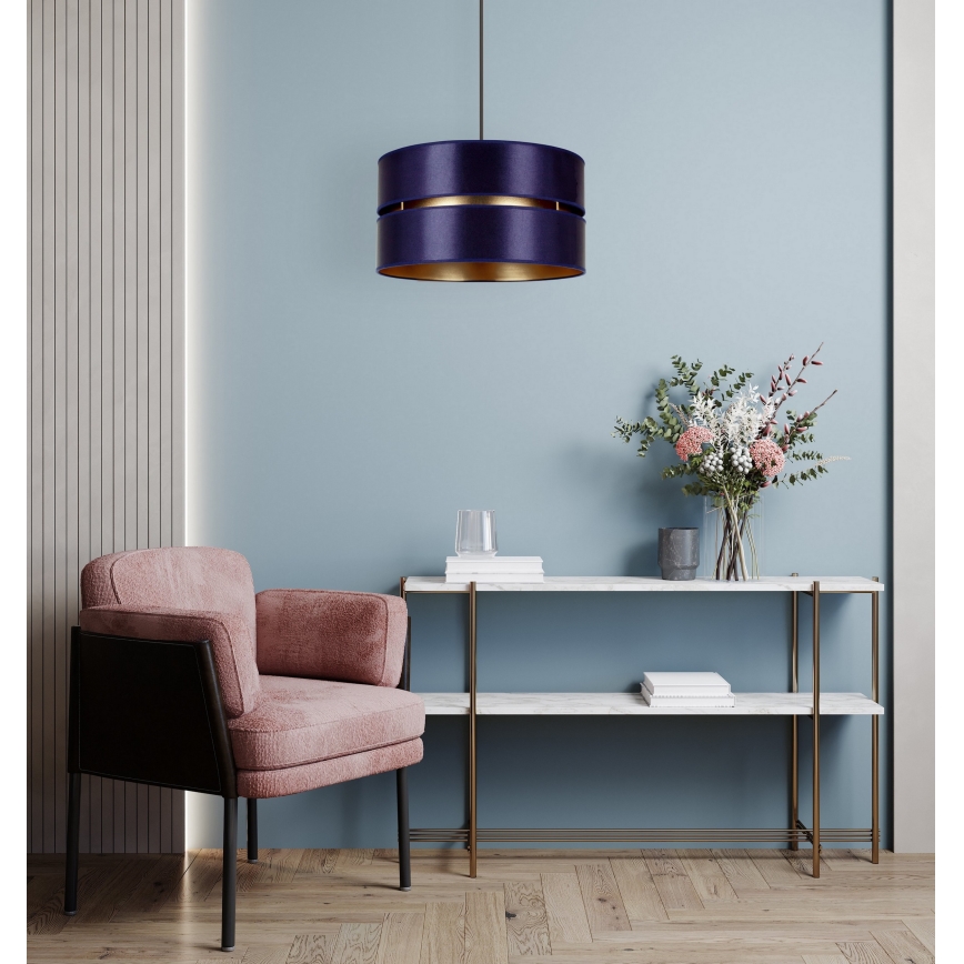 Duolla - Κρεμαστό φωτιστικό οροφής DUO 1xE27/15W/230V διάμετρος 40 cm μπλε/χρυσό