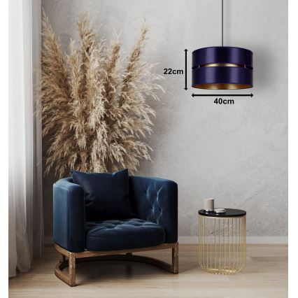 Duolla - Κρεμαστό φωτιστικό οροφής DUO 1xE27/15W/230V διάμετρος 40 cm μπλε/χρυσό