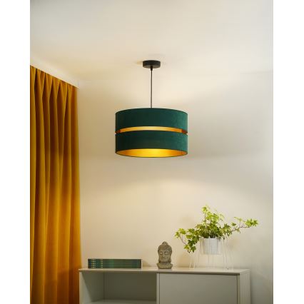 Duolla - Κρεμαστό φωτιστικό οροφής DUO 1xE27/15W/230V διάμετρος 40 cm πράσινο/χρυσό
