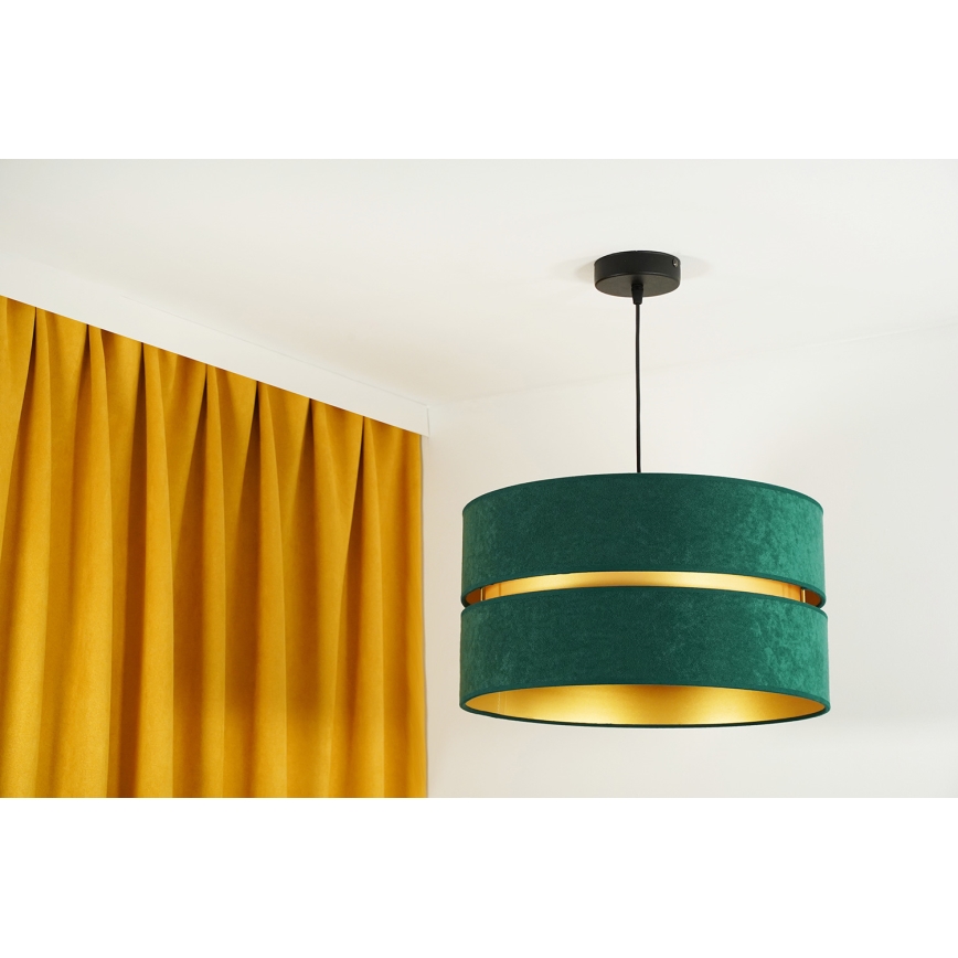 Duolla - Κρεμαστό φωτιστικό οροφής DUO 1xE27/15W/230V διάμετρος 40 cm πράσινο/χρυσό