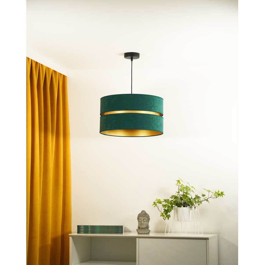 Duolla - Κρεμαστό φωτιστικό οροφής DUO 1xE27/15W/230V διάμετρος 40 cm πράσινο/χρυσό