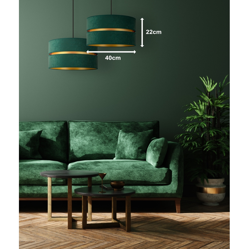 Duolla - Κρεμαστό φωτιστικό οροφής DUO 1xE27/15W/230V διάμετρος 40 cm πράσινο/χρυσό
