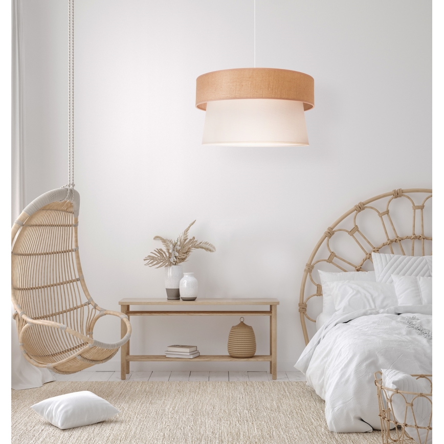 Duolla - Κρεμαστό φωτιστικό οροφής ETNIC 1xE27/40W/230V διάμετρος 45 cm κρεμ/μπεζ