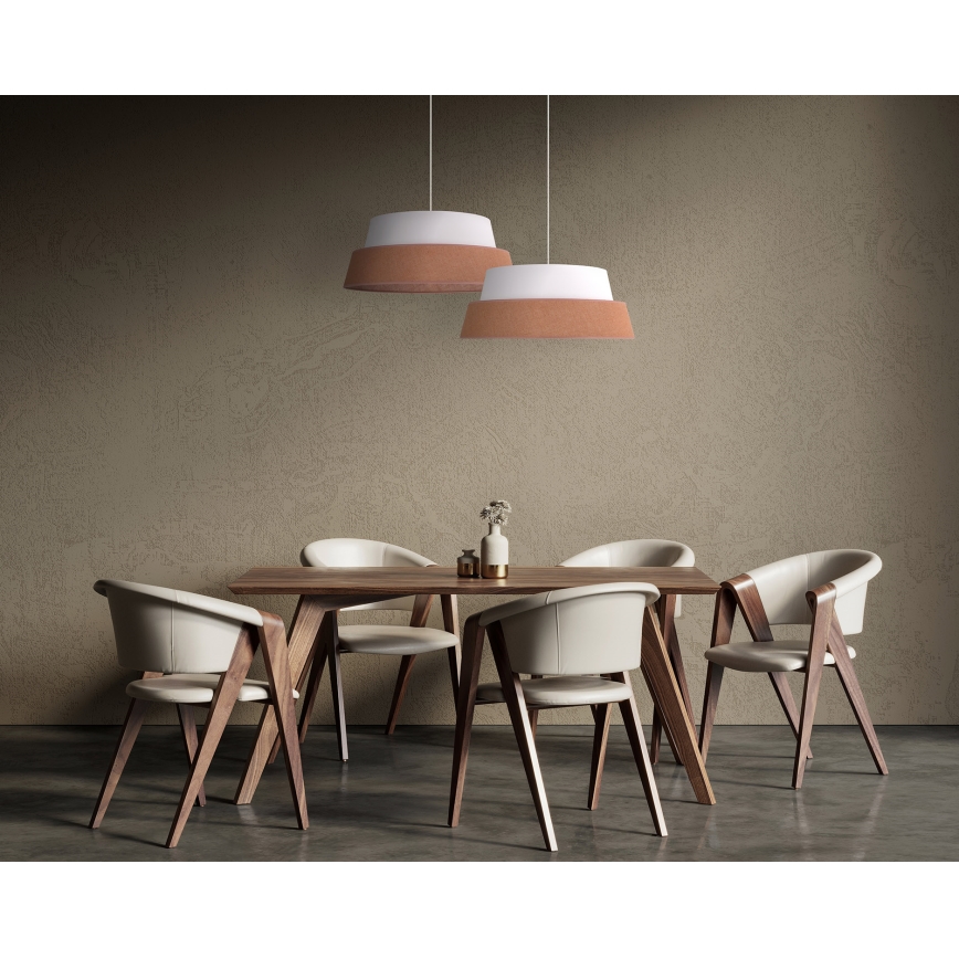 Duolla - Κρεμαστό φωτιστικό οροφής GALAXY 1xE27/15W/230V διάμετρος 50 cm καφέ/λευκό