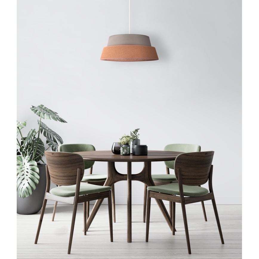 Duolla - Κρεμαστό φωτιστικό οροφής GALAXY 1xE27/40W/230V διάμετρος 50 cm γκρι/καφέ