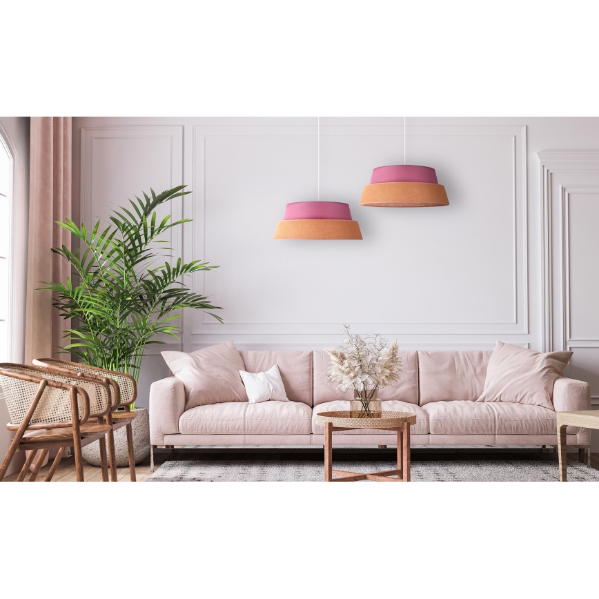 Duolla - Κρεμαστό φωτιστικό οροφής GALAXY 1xE27/40W/230V διάμετρος 50 cm ροζ