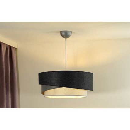 Duolla - Κρεμαστό φωτιστικό οροφής KOBO 1xE27/15W/230V διάμετρος 45 cm ανθρακί/γκρι/λευκό