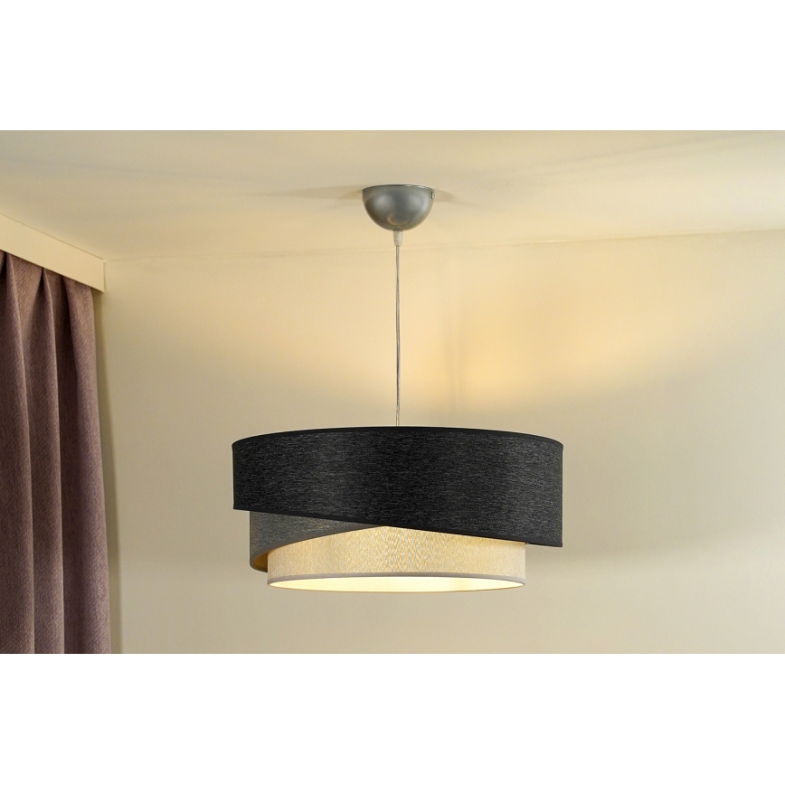 Duolla - Κρεμαστό φωτιστικό οροφής KOBO 1xE27/15W/230V διάμετρος 45 cm ανθρακί/γκρι/λευκό
