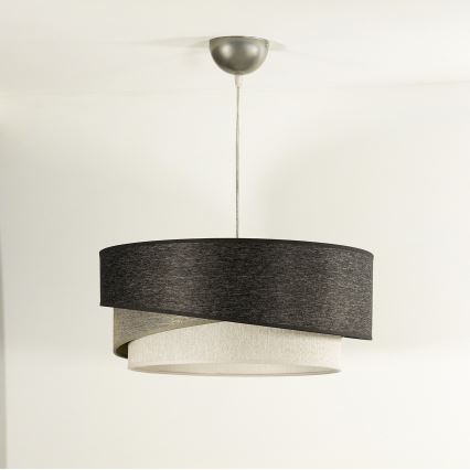 Duolla - Κρεμαστό φωτιστικό οροφής KOBO 1xE27/15W/230V διάμετρος 45 cm ανθρακί/γκρι/λευκό