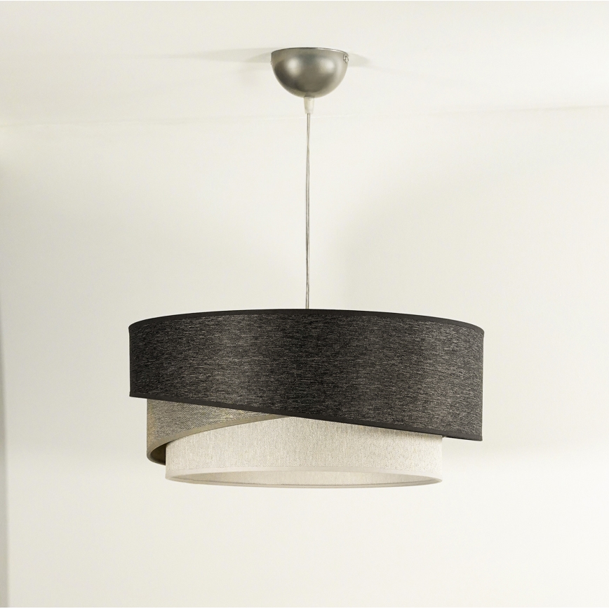 Duolla - Κρεμαστό φωτιστικό οροφής KOBO 1xE27/15W/230V διάμετρος 45 cm ανθρακί/γκρι/λευκό