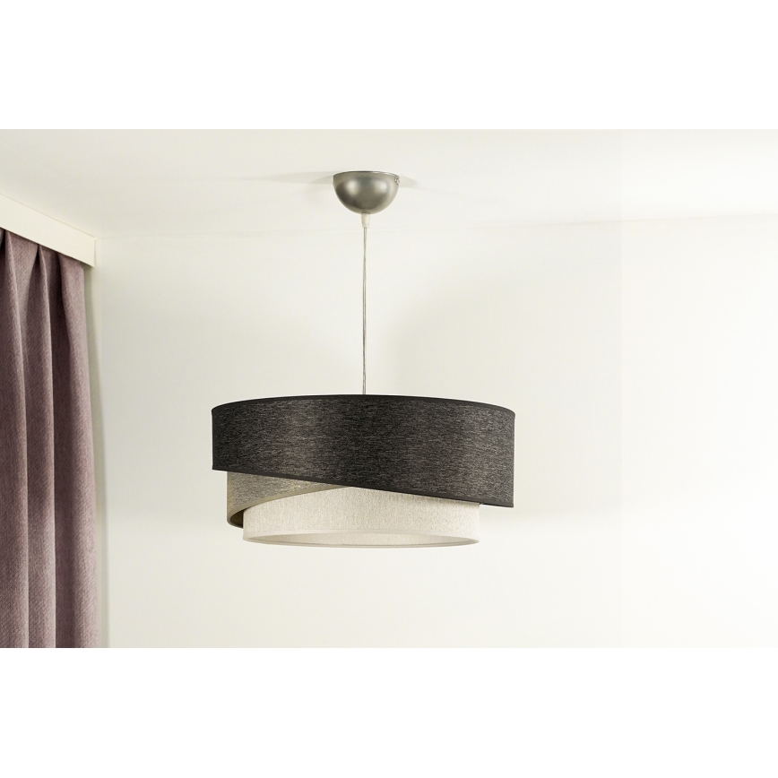 Duolla - Κρεμαστό φωτιστικό οροφής KOBO 1xE27/15W/230V διάμετρος 45 cm ανθρακί/γκρι/λευκό