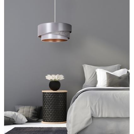 Duolla - Κρεμαστό φωτιστικό οροφής KOBO 1xE27/15W/230V διάμετρος 45 cm ασημί/χρυσό