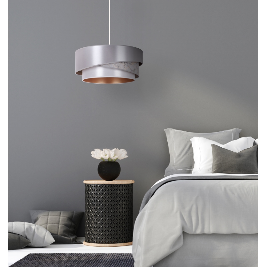 Duolla - Κρεμαστό φωτιστικό οροφής KOBO 1xE27/15W/230V διάμετρος 45 cm ασημί/χρυσό