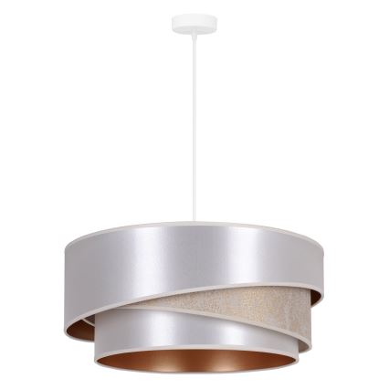 Duolla - Κρεμαστό φωτιστικό οροφής KOBO 1xE27/15W/230V διάμετρος 45 cm ασημί/χρυσό