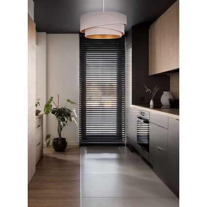 Duolla - Κρεμαστό φωτιστικό οροφής KOBO 1xE27/15W/230V διάμετρος 45 cm κρεμ/χρυσό