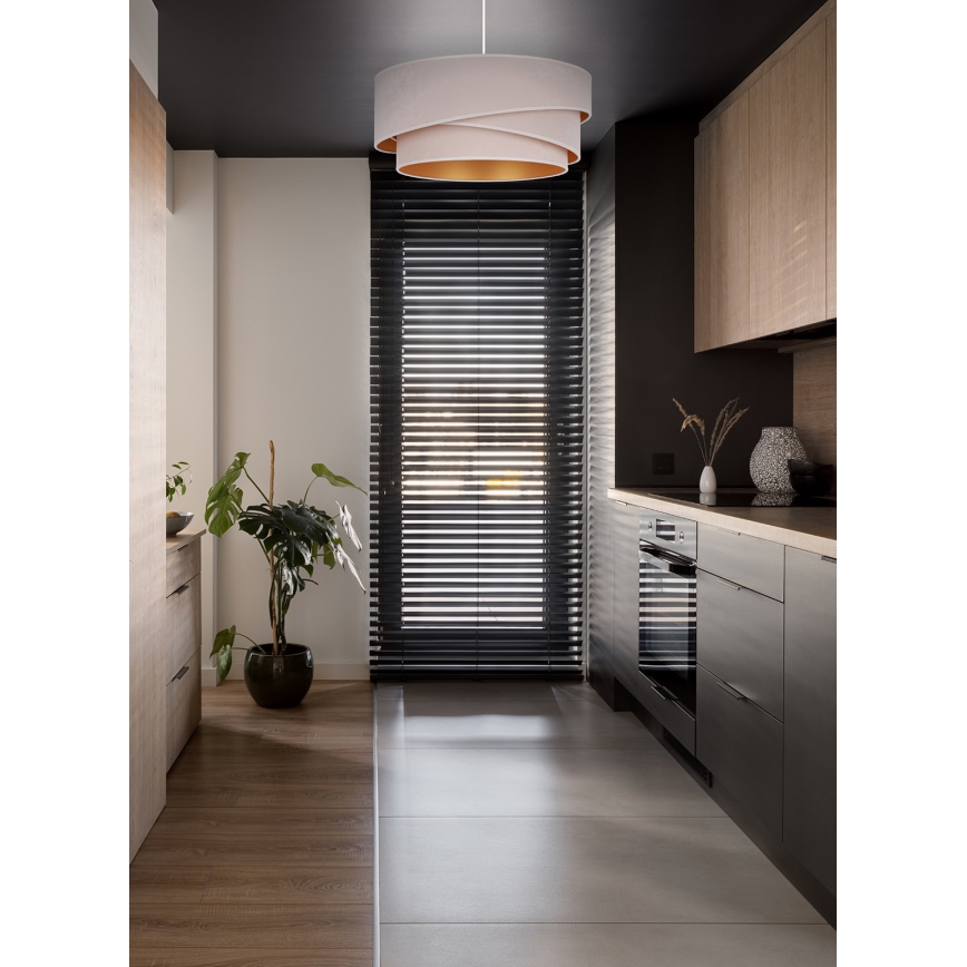 Duolla - Κρεμαστό φωτιστικό οροφής KOBO 1xE27/15W/230V διάμετρος 45 cm κρεμ/χρυσό