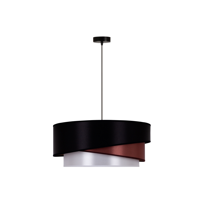 Duolla - Κρεμαστό φωτιστικό οροφής KOBO 1xE27/15W/230V διάμετρος 45 cm μαύρο/μπορντώ/ασημί