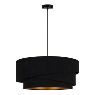 Duolla - Κρεμαστό φωτιστικό οροφής KOBO 1xE27/15W/230V διάμετρος 45 cm μαύρο/χρυσό