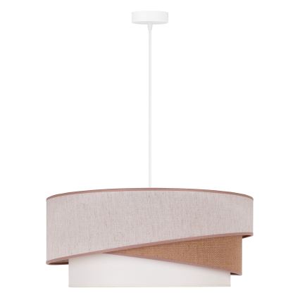 Duolla - Κρεμαστό φωτιστικό οροφής KOBO 1xE27/15W/230V διάμετρος 45 cm μπεζ/καφέ/λευκό
