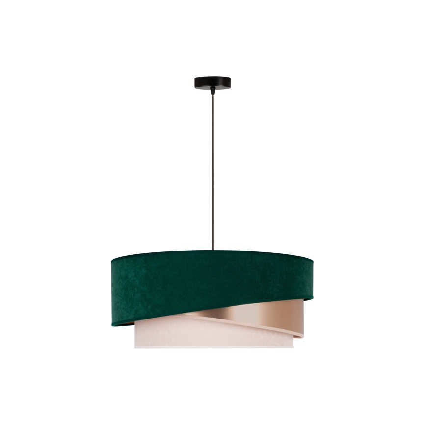Duolla - Κρεμαστό φωτιστικό οροφής KOBO 1xE27/15W/230V διάμετρος 45 cm πράσινο/ροζ χρυσαφί/κρεμ