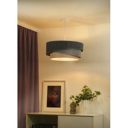 Duolla - Κρεμαστό φωτιστικό οροφής KOBO ECO RECYCLING 1xE27/15W/230V διάμετρος 45 cm πράσινο/γκρι/κρεμ