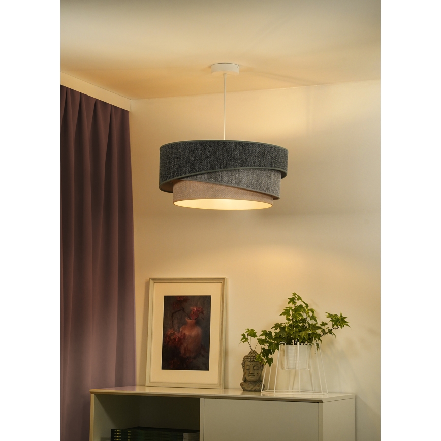 Duolla - Κρεμαστό φωτιστικό οροφής KOBO ECO RECYCLING 1xE27/15W/230V διάμετρος 45 cm πράσινο/γκρι/κρεμ