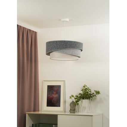 Duolla - Κρεμαστό φωτιστικό οροφής KOBO ECO RECYCLING 1xE27/15W/230V διάμετρος 45 cm πράσινο/γκρι/κρεμ