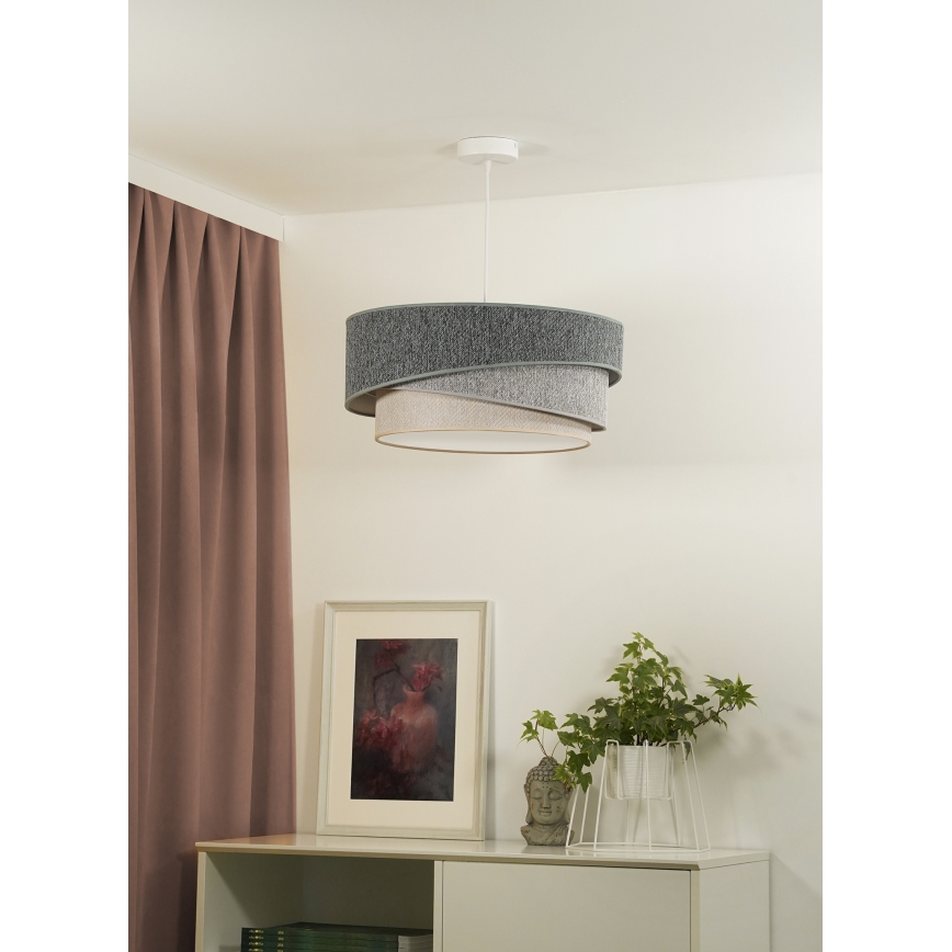 Duolla - Κρεμαστό φωτιστικό οροφής KOBO ECO RECYCLING 1xE27/15W/230V διάμετρος 45 cm πράσινο/γκρι/κρεμ