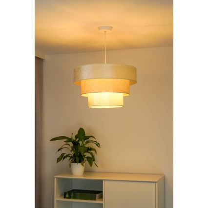Duolla - Κρεμαστό φωτιστικό οροφής LUNETA 1xE27/40W/230V διάμετρος 45 cm κρεμ