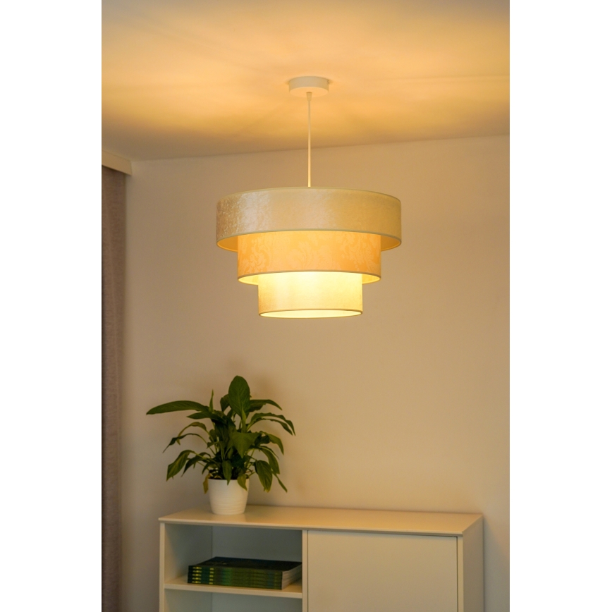 Duolla - Κρεμαστό φωτιστικό οροφής LUNETA 1xE27/40W/230V διάμετρος 45 cm κρεμ