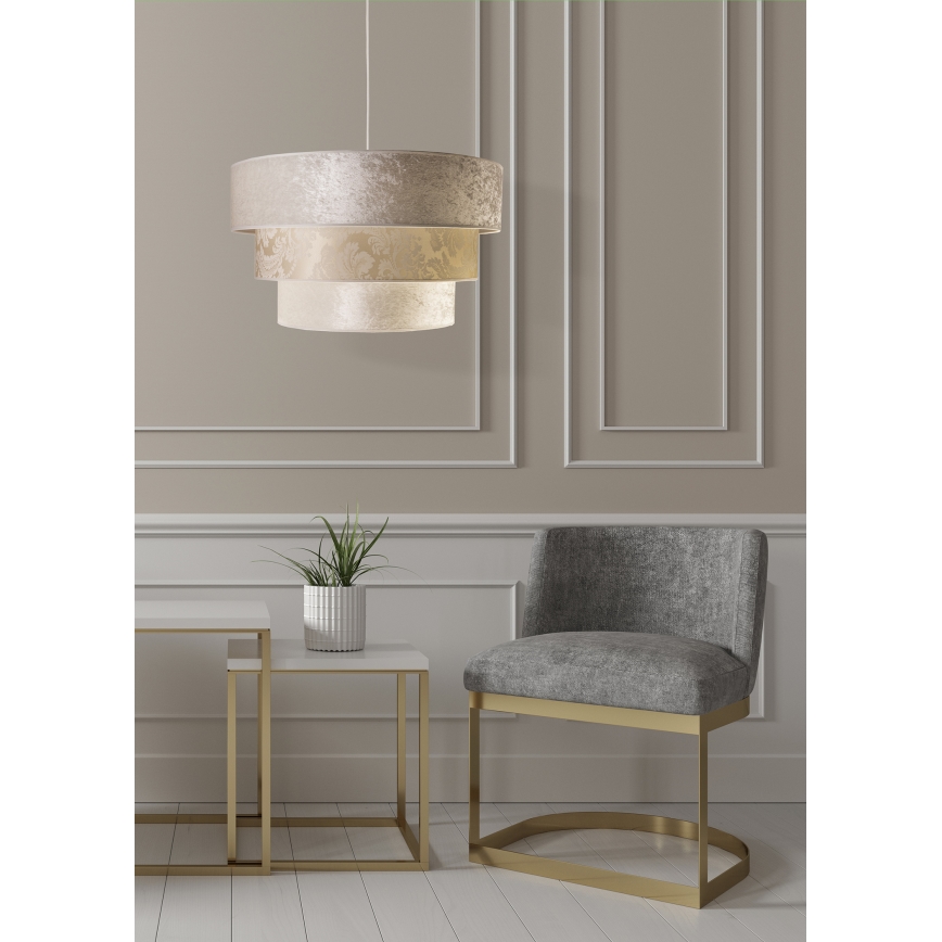 Duolla - Κρεμαστό φωτιστικό οροφής LUNETA 1xE27/40W/230V διάμετρος 45 cm κρεμ