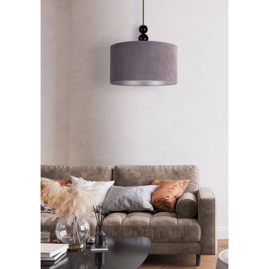 Duolla - Κρεμαστό φωτιστικό οροφής LYON 1xE27/15W/230V διάμετρος 40 cm γκρι
