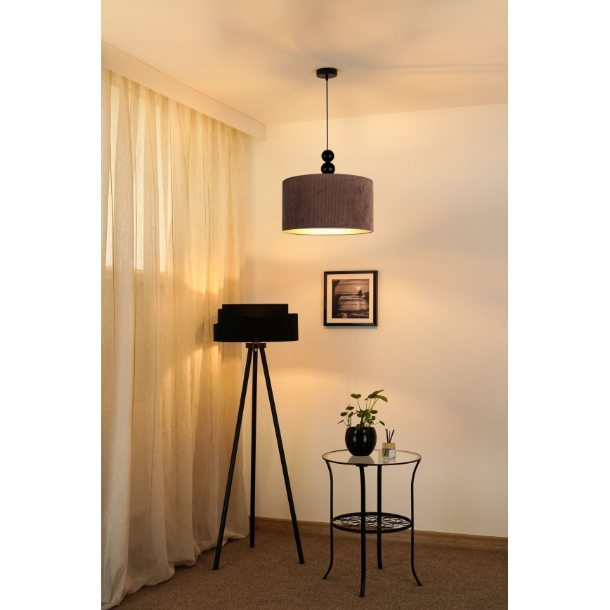 Duolla - Κρεμαστό φωτιστικό οροφής LYON 1xE27/15W/230V διάμετρος 40 cm καφέ