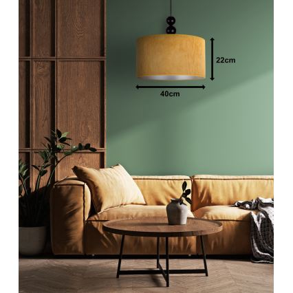 Duolla - Κρεμαστό φωτιστικό οροφής LYON 1xE27/15W/230V διάμετρος 40 cm κίτρινο