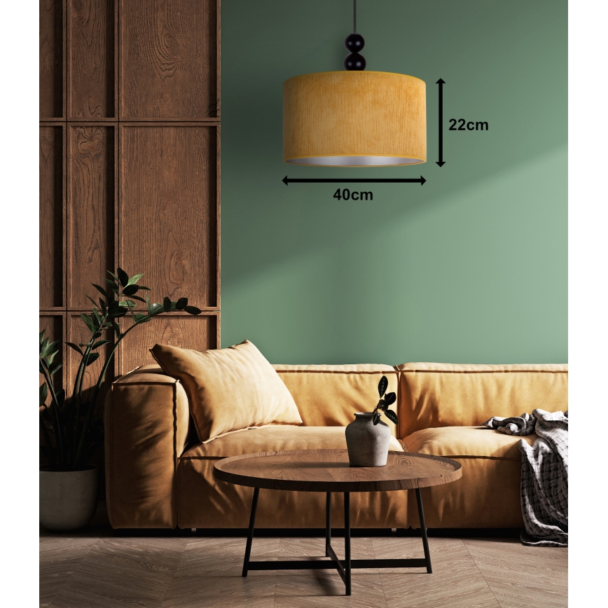 Duolla - Κρεμαστό φωτιστικό οροφής LYON 1xE27/15W/230V διάμετρος 40 cm κίτρινο